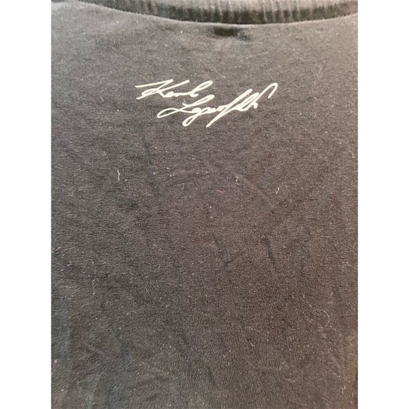 Karl Lagerfeld Paris Women's Black Studded Logo Graphic Tee Size S - Picture 4 of 5
